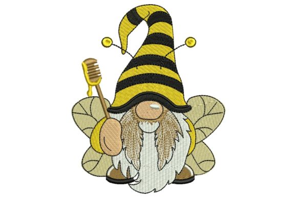 Bee Gnome: A Charming Fairy Tales Embroidery Design