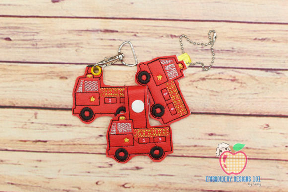 Fire Engine ITH KeyFob Snaptab