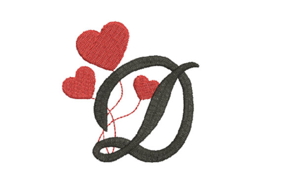 Heart Alphabet Letter D