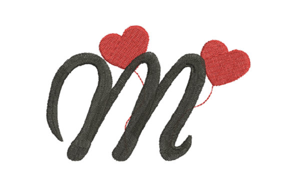 Heart Alphabet Letter M