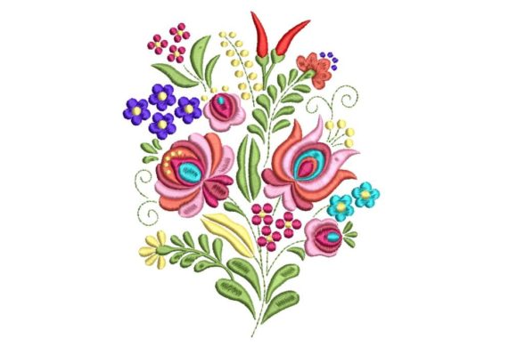 Hungarian Kalocsai Colorful Motif
