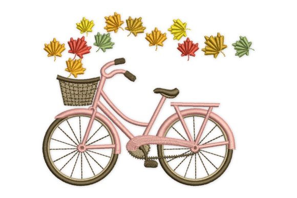 Maple Leaves Bike: A Thoughtful Thanksgiving Embroidery Choice