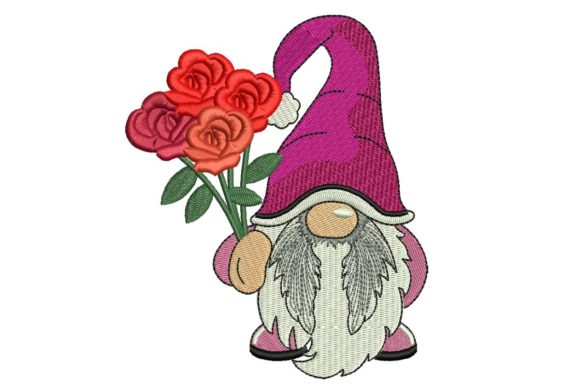 Roses Gnome: A Seasonal Embroidery Gem