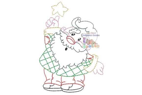 Santa with Star Multicolor Character